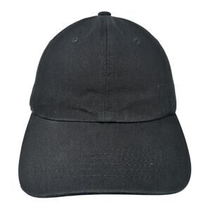 Ethos Slideback Hat Solid Black One Size Adjustable Cotton Casual Blank